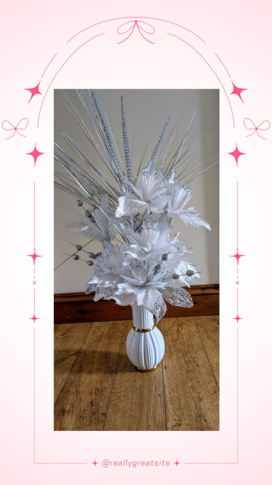 Bling ceramic vase Large lilies