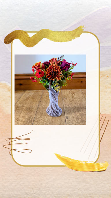 Autumn ceramic bark vase