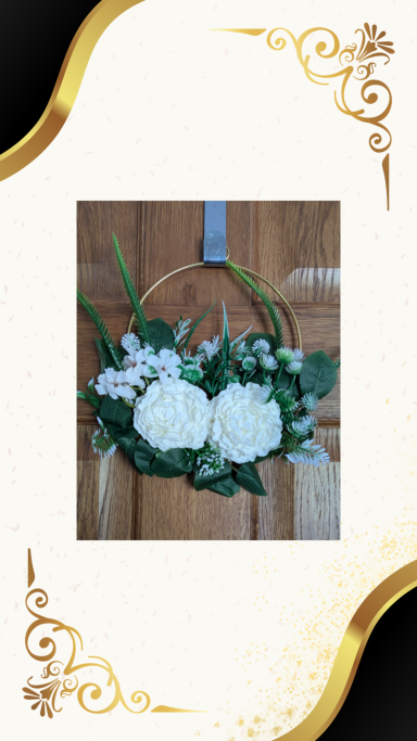 White rose door hanger